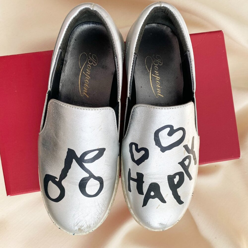 ** KIDS ** Bonpoint "Happy" Sneakers in Silver, size 31 ** AS IS ** - Picture 9 of 11